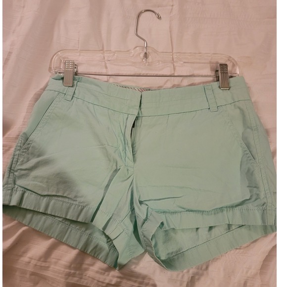 J.Crew Chino‎ Shorts Mint Green Casual Everyday Cotton Blend Size 2 - Picture 1 of 4